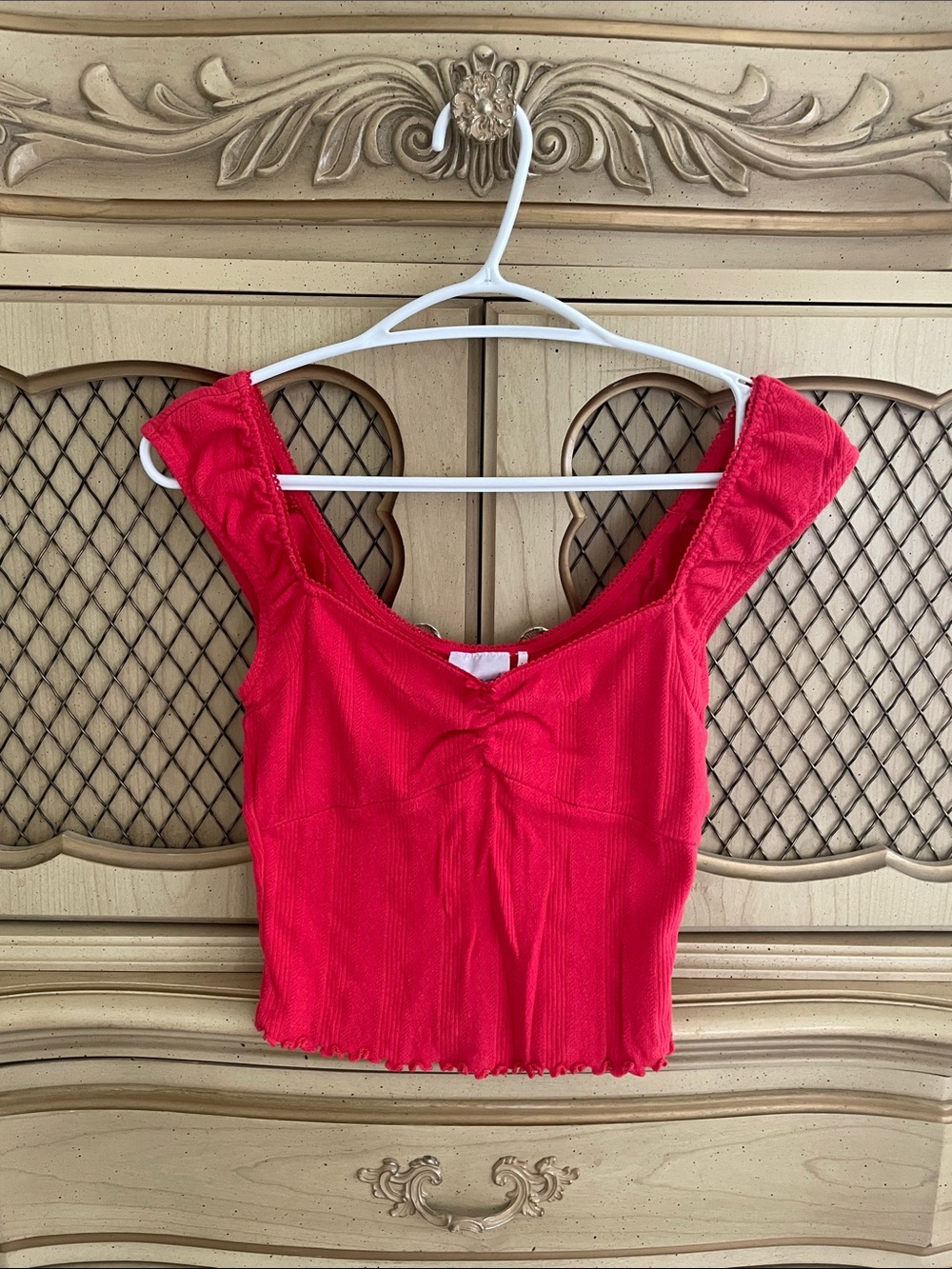 Urban Outfitters Hot Pink Ribbed Cropped Tank